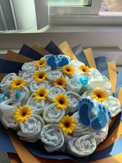 Diaper flower bouquet