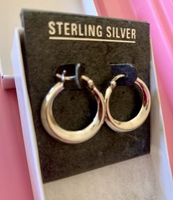 New Sterling Silver Hoop Earrings