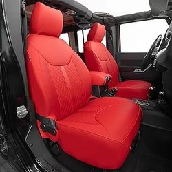 Full Set Seat Covers for Jeep Wrangler JK 2013–2017 4 Door | Red | Custom Fit | 40/60 Split Rear