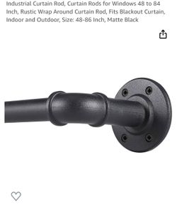 Matte Black Industrial Curtain Rod