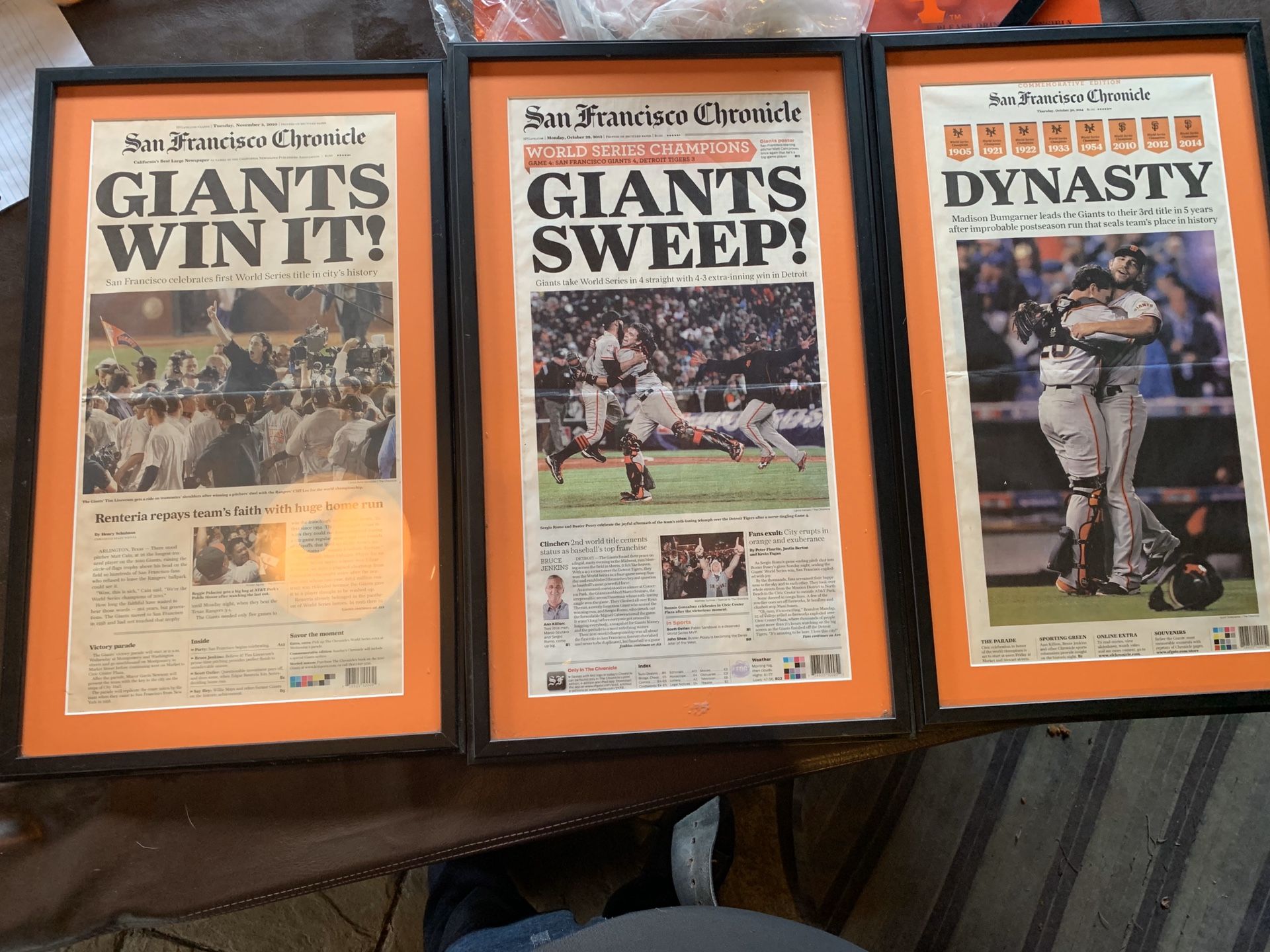 San Francisco Chronicle framed news paper cut out