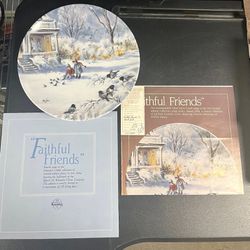 FAITHFUL FRIENDS 4th issue Nature's Child Collector Plate  by by Mimi Jobe COA