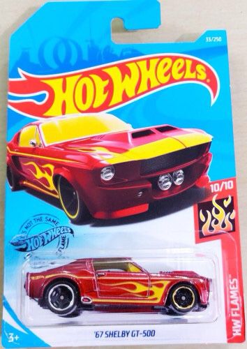 2019 Hot Wheels #33 HW Flames 10/10 '67 SHELBY GT-500 Red Variant w/Black MC5 Sp