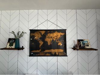 Floating shelves and World Map