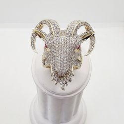10k Gold 6ctw VS Diamond & Ruby Goat Ring