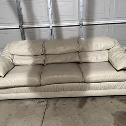 White leather couch 