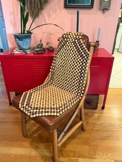 Vintage Wood Bead Seat Cover