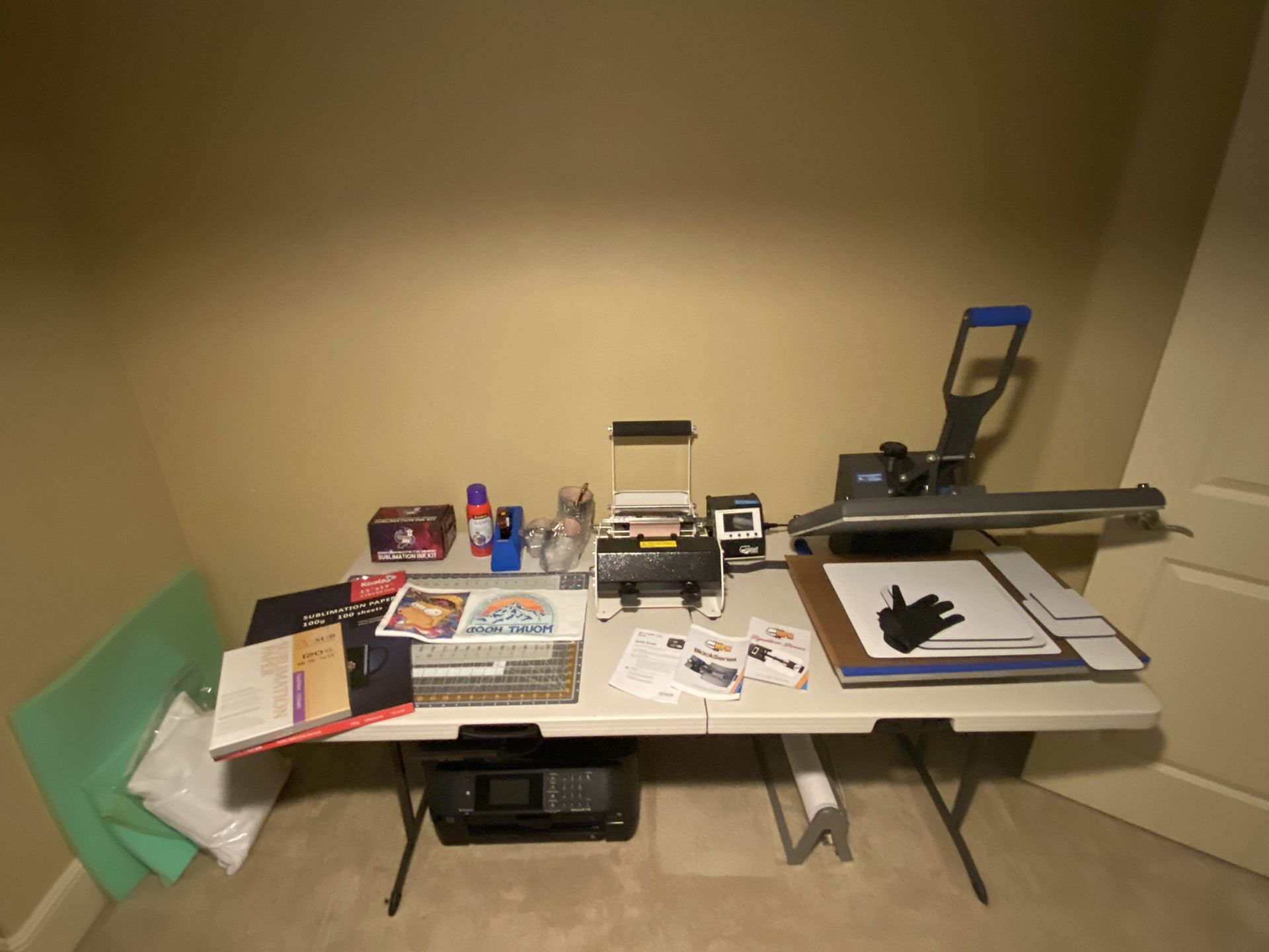 Heat Press, Mug Press, Epson Printer + Inventory