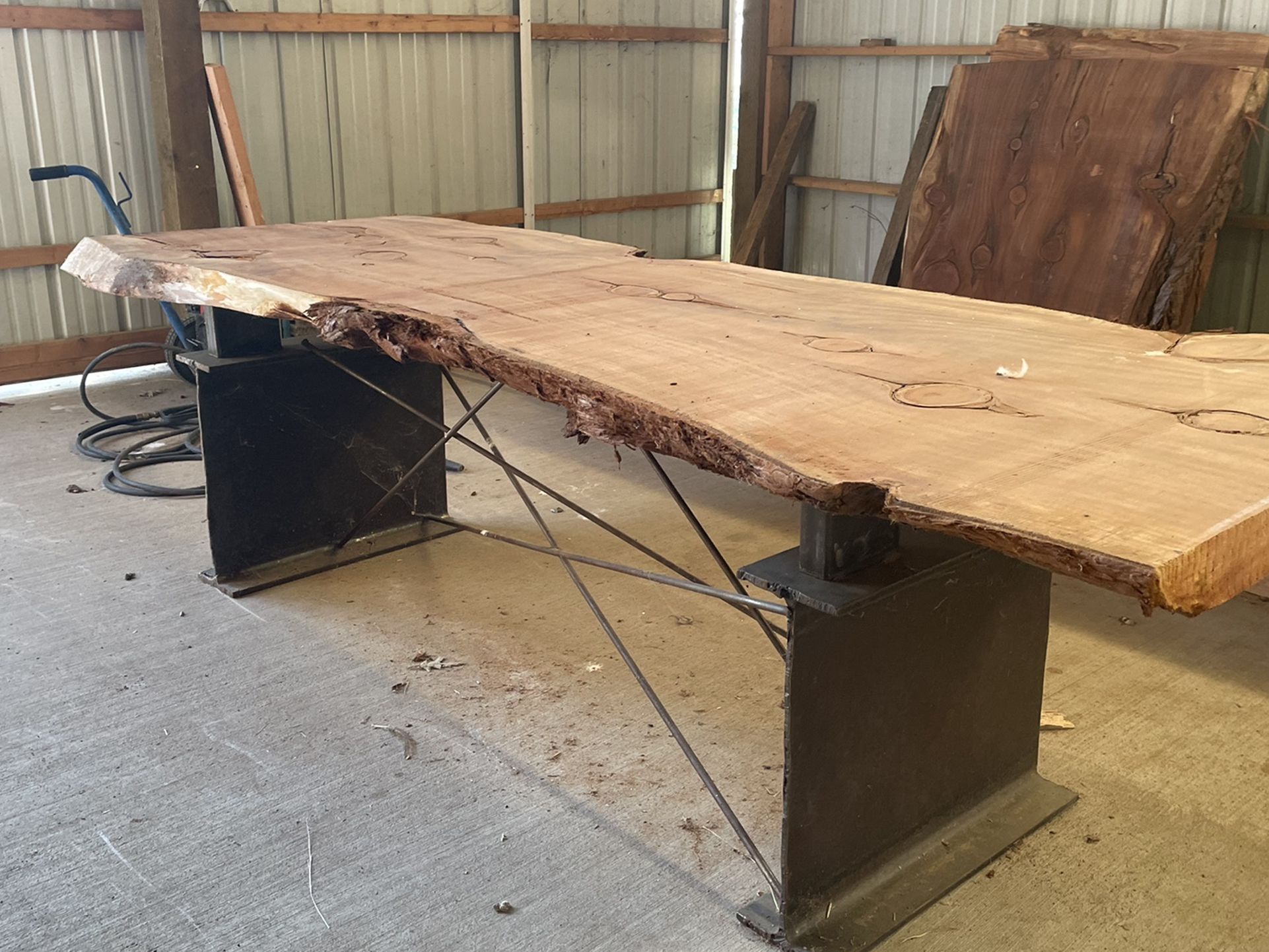 Roughed In Redwood Live Edge Dining Table!