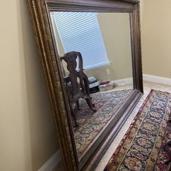 Oversized Antique Gold Leaning Mirror – Bassett