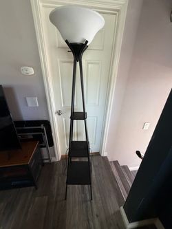 Floor Lamp with Built-In Shelves