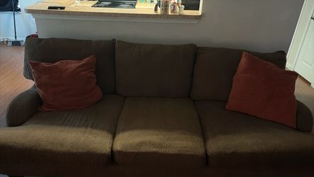 Brown Corduroy 3-Seat Sofa