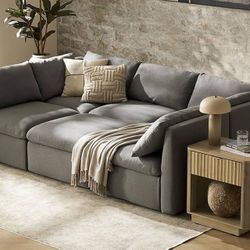 mopio Oversized Modular Sectional Sofa with Fully Removable Covers and Storage, Convertible U & L Shaped Sectionals, Modern Cloud Couch with Ottoman C