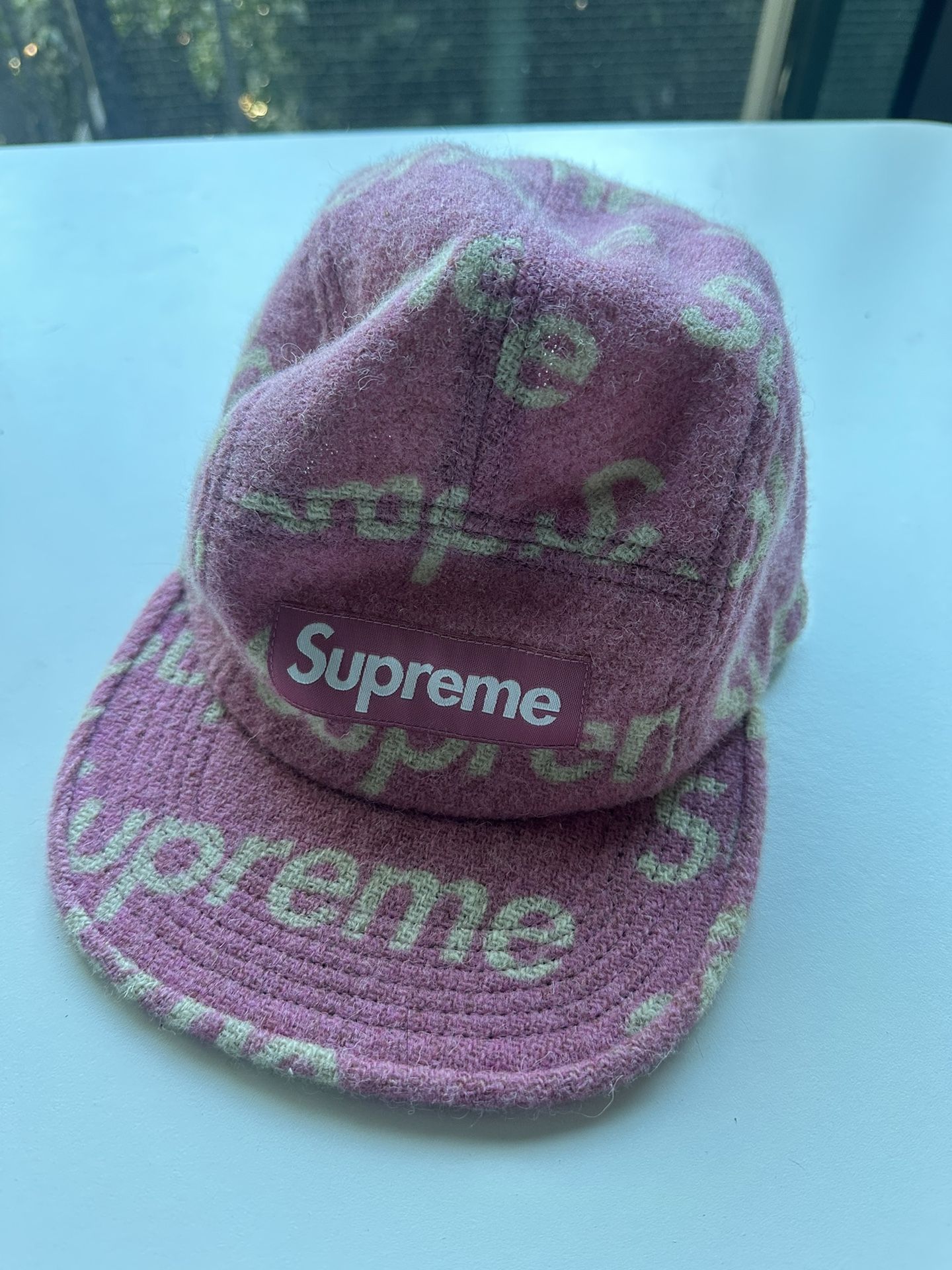 Supreme Harris Tweed Camp Cap – Pink (Wool)