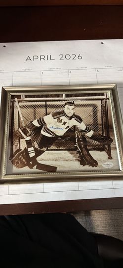 Autographed Lorne Gump Worsley photo