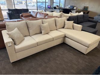 Linen beige sectional