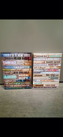 Inspirational hanging wall decor pickup 3-8:30 pm rainbow/charleston cash only moving sale