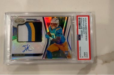 2020 Panini Certified Joshua Kelley Signature Jersey Patch Auto RPA /499 PSA-9