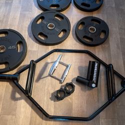 American Barbell Rubber Olympic Plates Weight Set