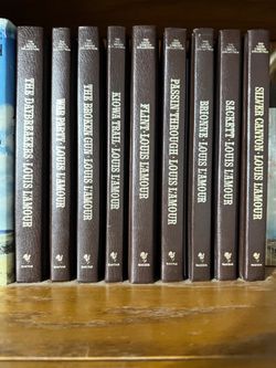 Louis L’Amour Collection – 9 Leatherette Hardcover Western Books – Bantam
