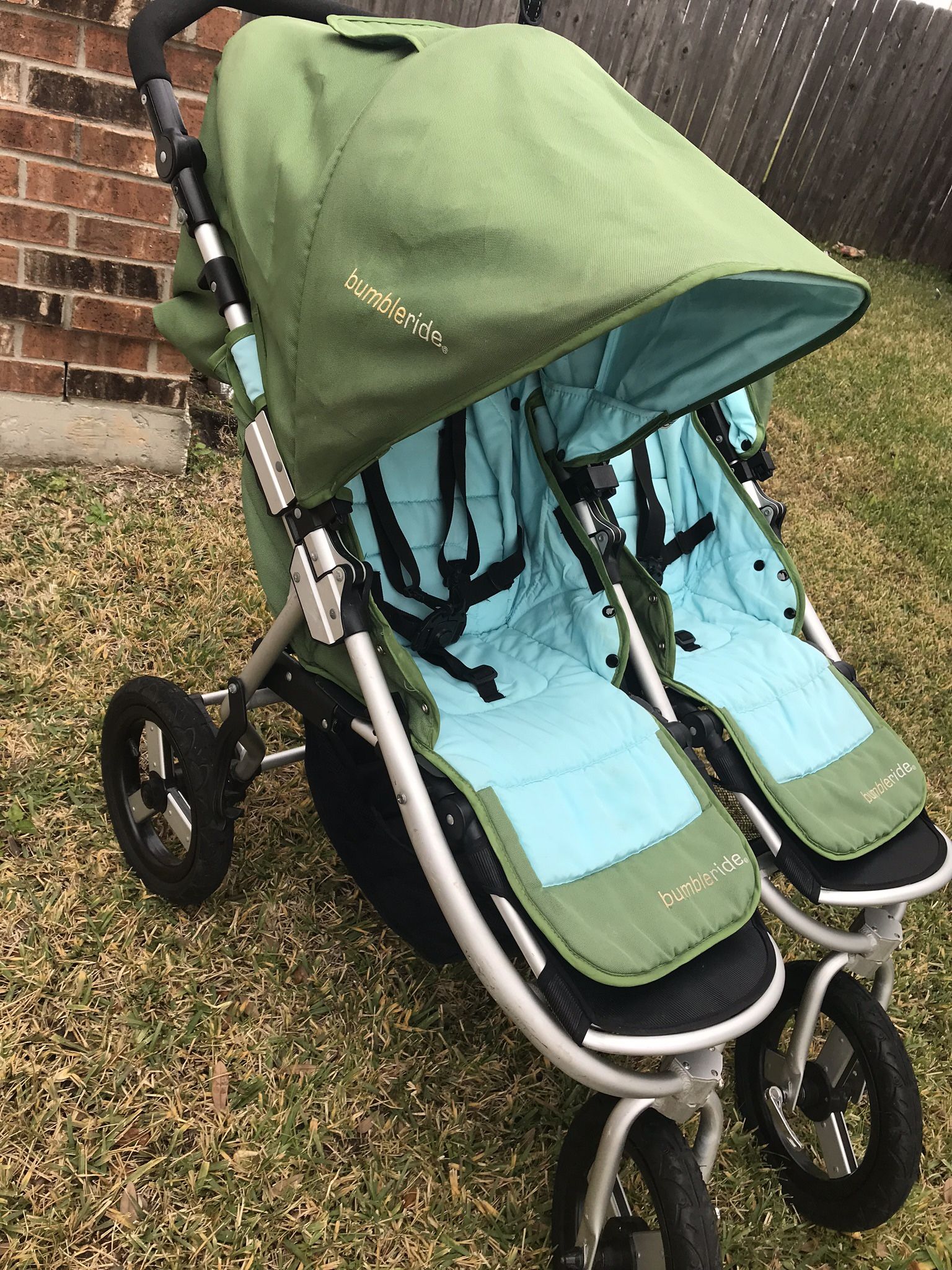 Bumbleride double stroller (aqua/green indie twin stroller)