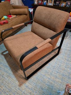 Designer Style Copper Bouclé Accent Chair - New in Box