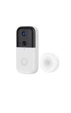 Wireless Video Doorbell, WiFi Home Security Small Thin Door Camera with Two-Way Audio Motion Detection Night Vision Rechargeable Battery Powere
