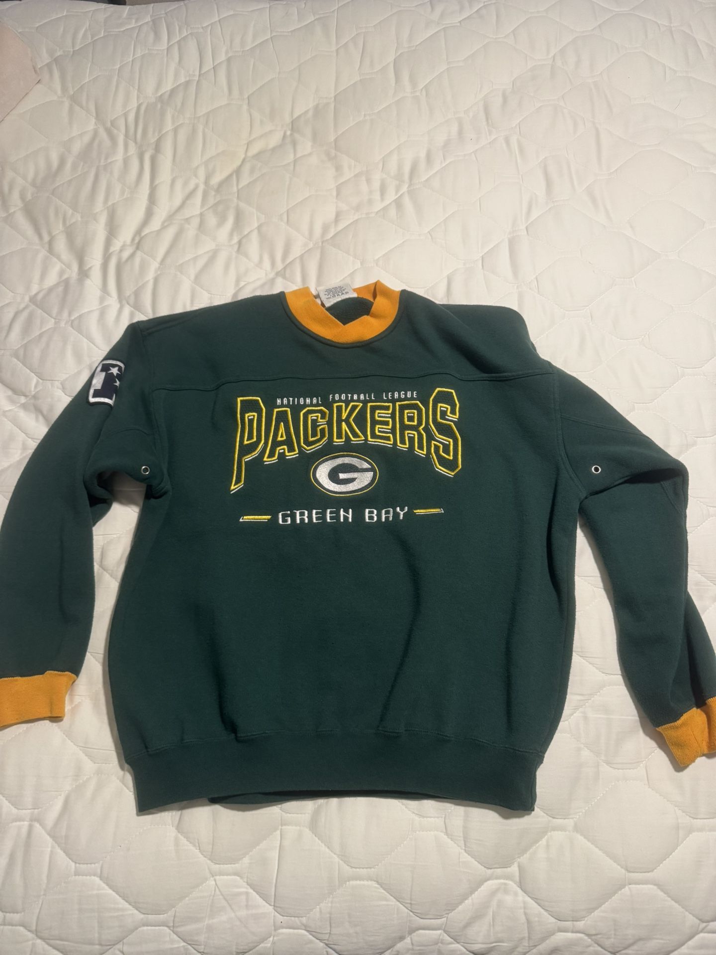 Vintage Men’s Adult Large Green Bay Packers Lee Sports Crewneck Green Yellow Sweatshirt