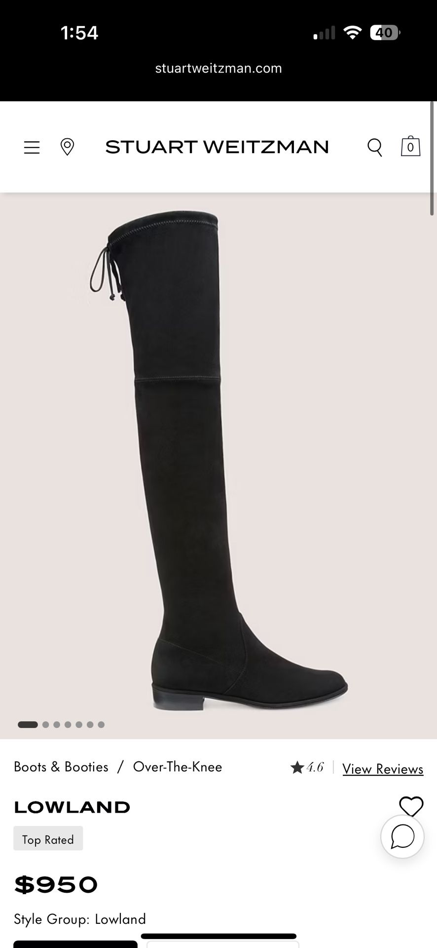 Stuart Weitzman Lowland Suede Boots SZ6