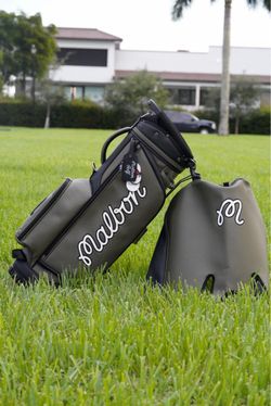 Malbon Golf Buckets Olive Green Black Stand Bag