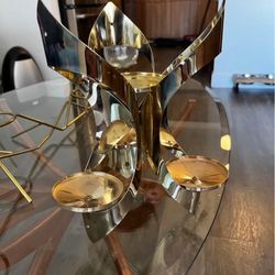 Mid Century Modern Brass Candle Holder / Chandelier 