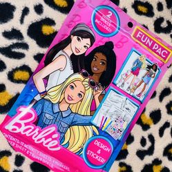 💕🍭🔵🪩✨BARBIE FUN PAC DESIGN & STICKER 12 ACTIVITY SHEETS & MARKERS 2 PAPER DOLLS SET💕🍭🔵🪩✨