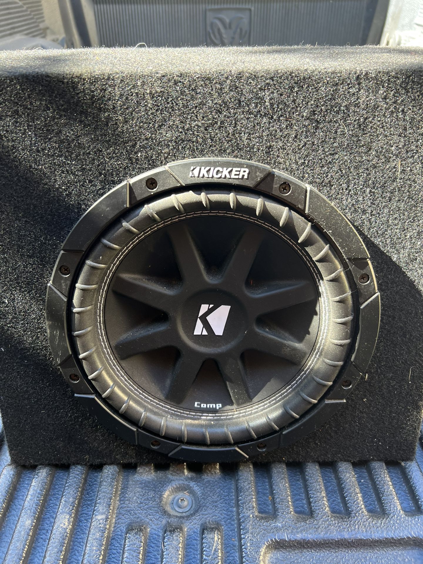 Kicker 10 Subwoofer With Box And Kicker 1200.1 Amp