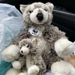 Build A Bear WWF Wolf And Cub