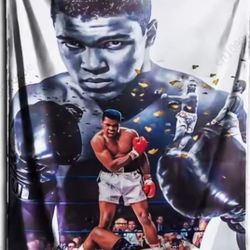 Ali vs. Liston Boxing Fight Clips With Iconic Ali Stance Wall Tapestry 16"× 24"
