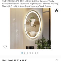Oval LED Bathroom Vanity Mirror. 