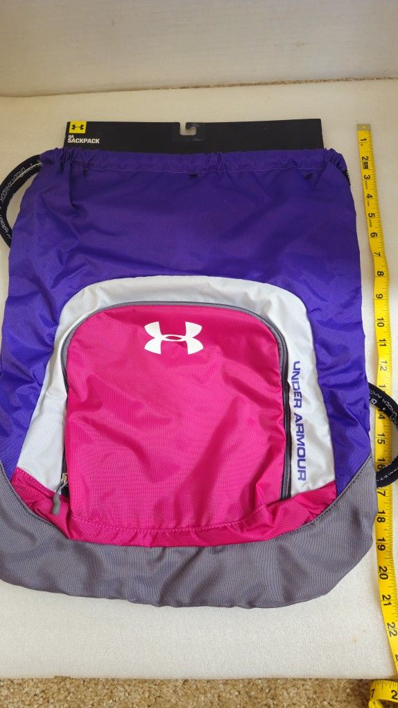 N. Peoria Brand New From Dillards Under Armour Lightweight Backpack Tote Bag Pink Purple W/ Outside Pocket Reg $25 Sackpack Description For Pick Up