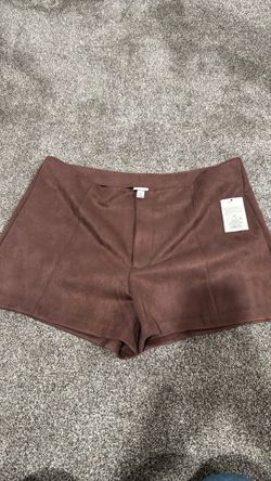 New brown suede type stretchy shorts