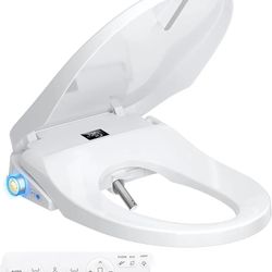 Bidet Toilet Seat, Electric Smart Heated Toilet Seat, Feminine & Front Rear Wash, Instant Warm Water & Dryer, Self-Clean Nozzle, Soft Closed Toilet Li