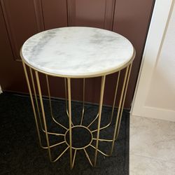 Metal & Marble Accent Table 