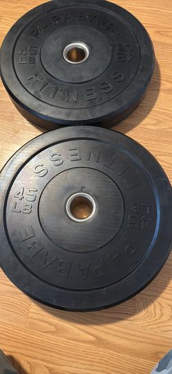 PAPABABE Fitness 45 LB Bumper Plates Olympic