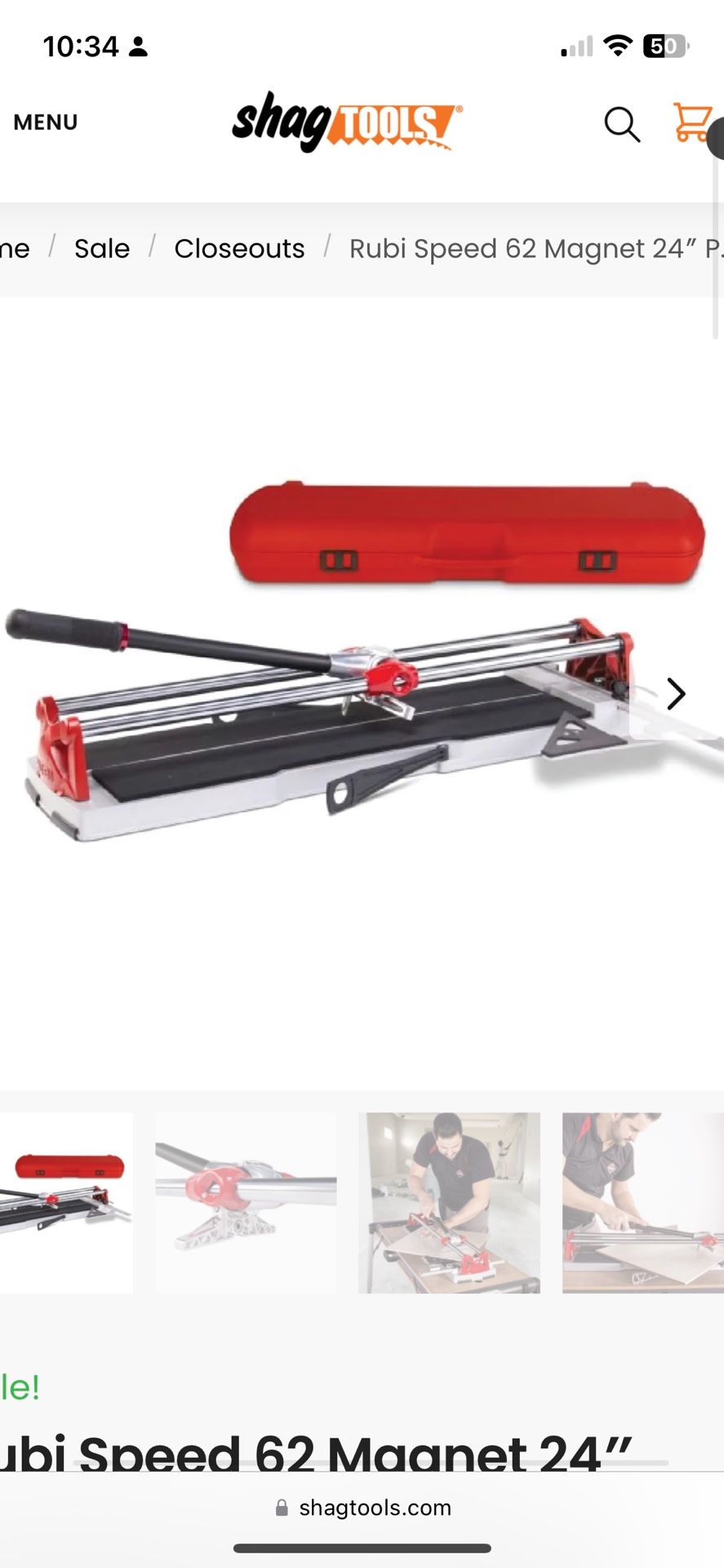 Rubi 62 Speed 24” Professional Tile Cutter