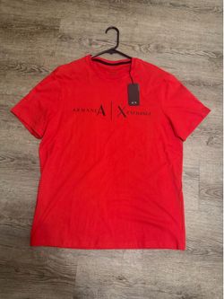 Red Armani exchange shirt