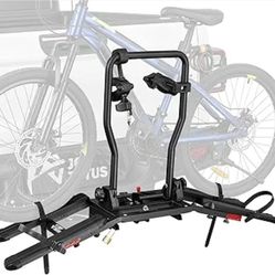 Hitch Bike Rack for 2 Bikes, 100 lbs Capacity Bike Rack for Car, SUV, Truck with 1¼” & 2” Receiver, Easy Tilting, Folding & Secure Locking, Anti-Wobbl