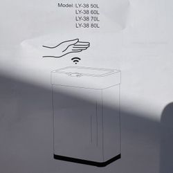 Automatic Trash Can - 60 L Motion Sensor Stainless Steel Smart Trash Can 