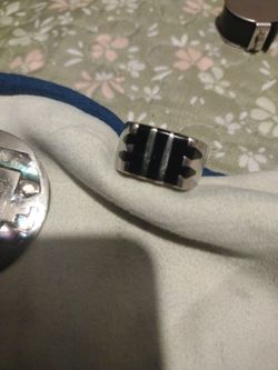 Men's Silver With Black Onyx Inlay Ring