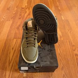 Jordan 1 Mid Olive Canvas Size 8
