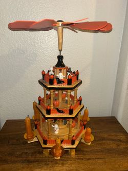 Halloween Wooden Candle Carousel Pyramid
