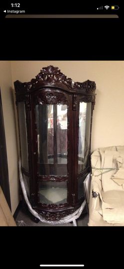 Mahogany Curio Cabinet Glass