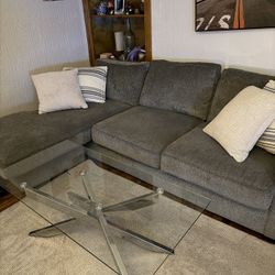 Bundle Deal: Queen Bed, Gray Couch, Coffee Table, Dining Table, Pillows, Rug